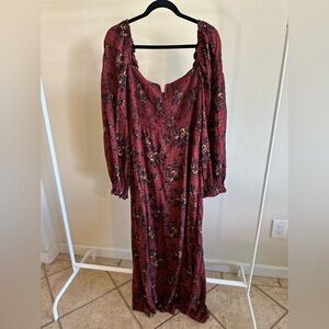 Free People Jaymes Smocked Floral Dress, Size XL